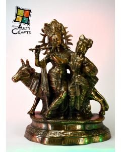 Radha Krishna Gun Metal Sculpture﻿